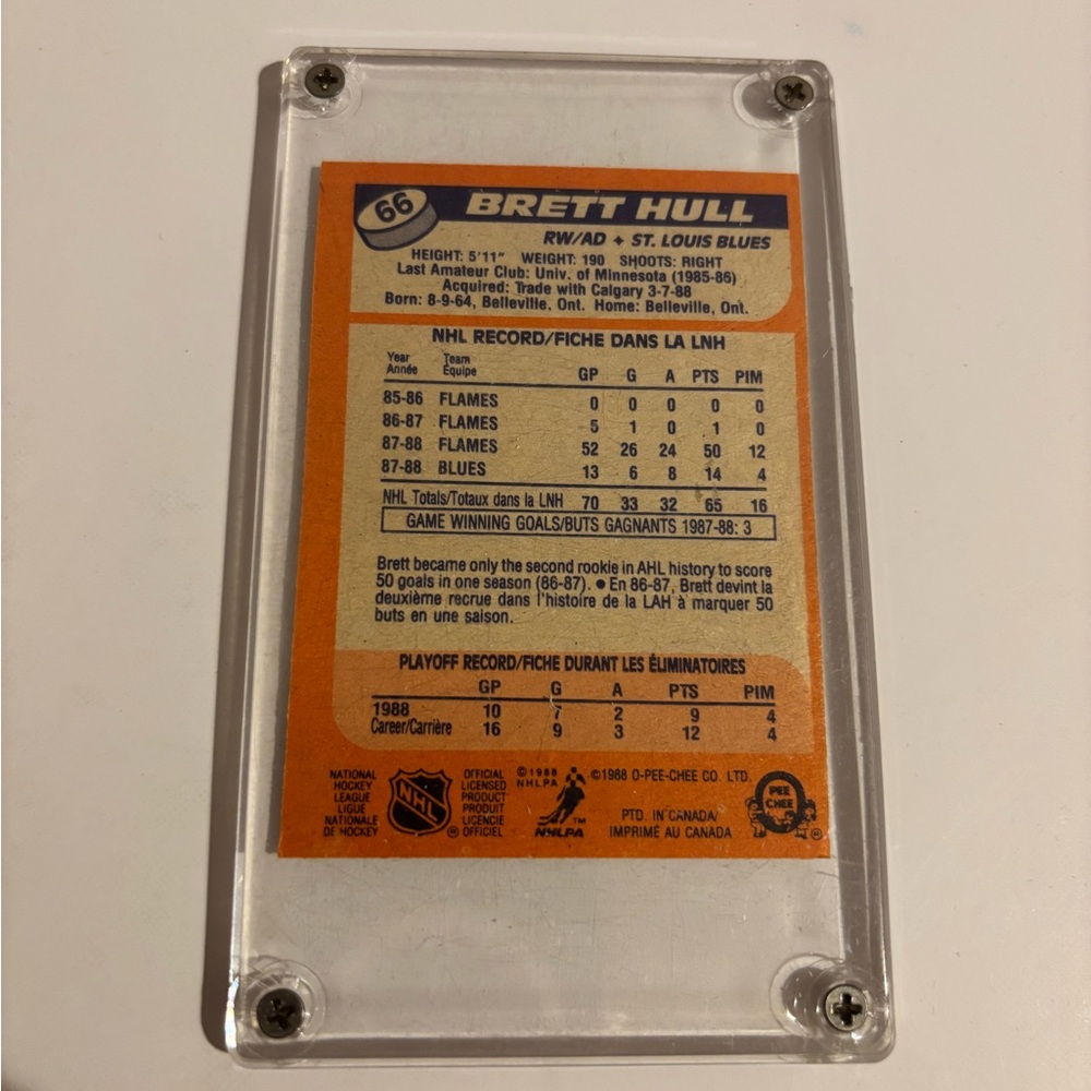 Brett Hull Rookie Card - Picture 2 of 2
